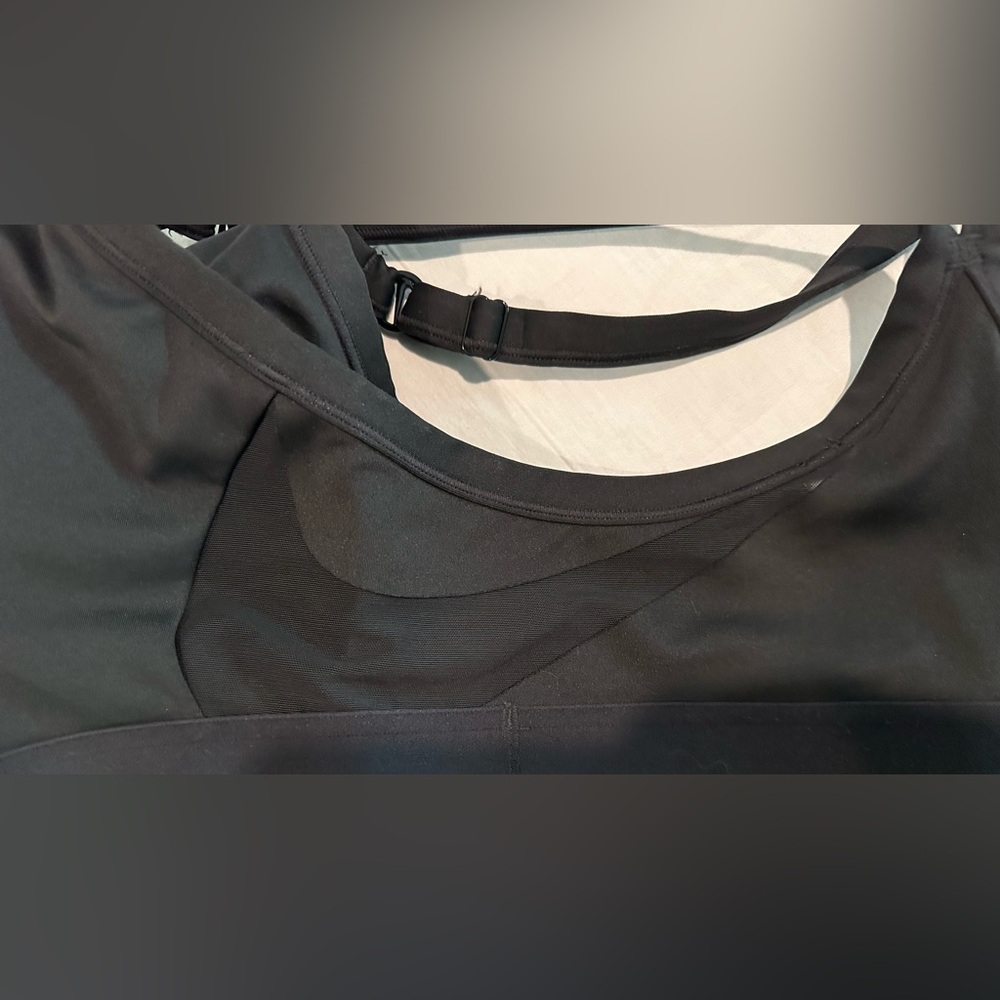 Nike Women's Black Sports Bra with White Logo - Picture 3 of 5